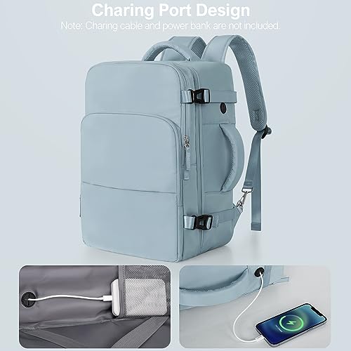 Travel Backpack for Women, Flight Approved Carry On Backpack with USB Charging Hole, Lightweight Travel Bag, Waterproof Causal Bookbag for College, Travel, Work