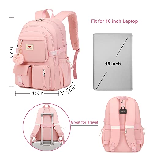 LXYGD Laptop Backpack 15.6 Inch Kids Elementary Middle High School Bag College Backpacks Anti Theft Travel Back Pack Large Bookbags for Teens Girls Women Students (Off-white)