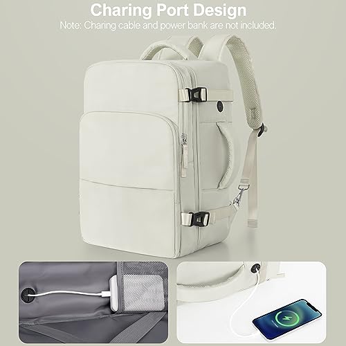 Travel Backpack for Women, Flight Approved Carry On Backpack with USB Charging Hole, Lightweight Travel Bag, Waterproof Causal Bookbag for College, Travel, Work