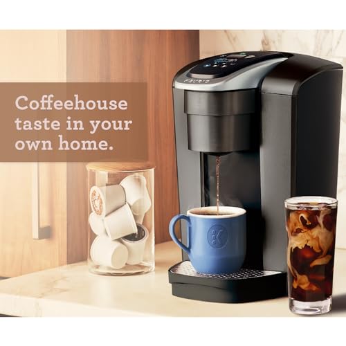 Keurig K-Elite Single-Serve K-Cup Pod Coffee Maker, Brushed Slate, 12 oz. Brew Size