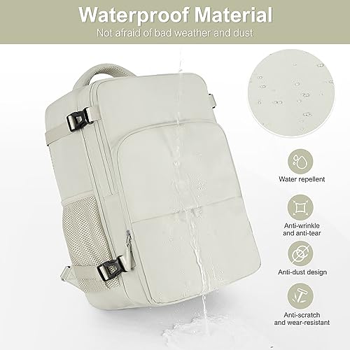 Travel Backpack for Women, Flight Approved Carry On Backpack with USB Charging Hole, Lightweight Travel Bag, Waterproof Causal Bookbag for College, Travel, Work