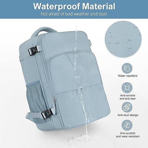 Travel Backpack for Women, Flight Approved Carry On Backpack with USB Charging Hole, Lightweight Travel Bag, Waterproof Causal Bookbag for College, Travel, Work