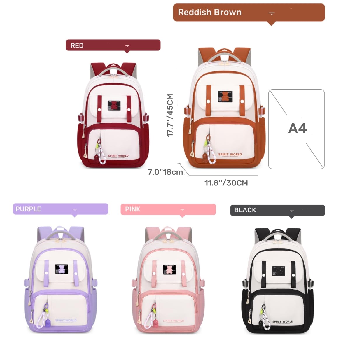 Girls Backpack Solid Color Backpack for Girls,Middle Elementary Girls School Bags Casual Daypack,Bookbag for Teens