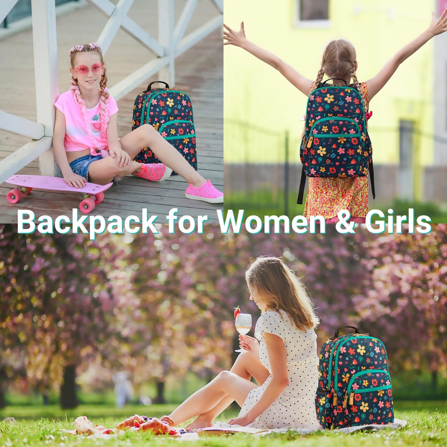 Leaper Water-resistant Sunflower Laptop Backpack Travel Backpack for Women School Backpack for Girls Kids College Backpack Daypack Bookbags Satchel