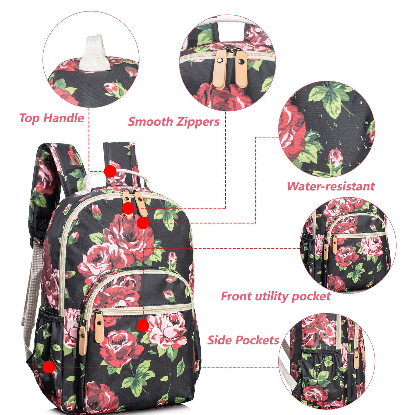 Leaper Water-resistant Sunflower Laptop Backpack Travel Backpack for Women School Backpack for Girls Kids College Backpack Daypack Bookbags Satchel