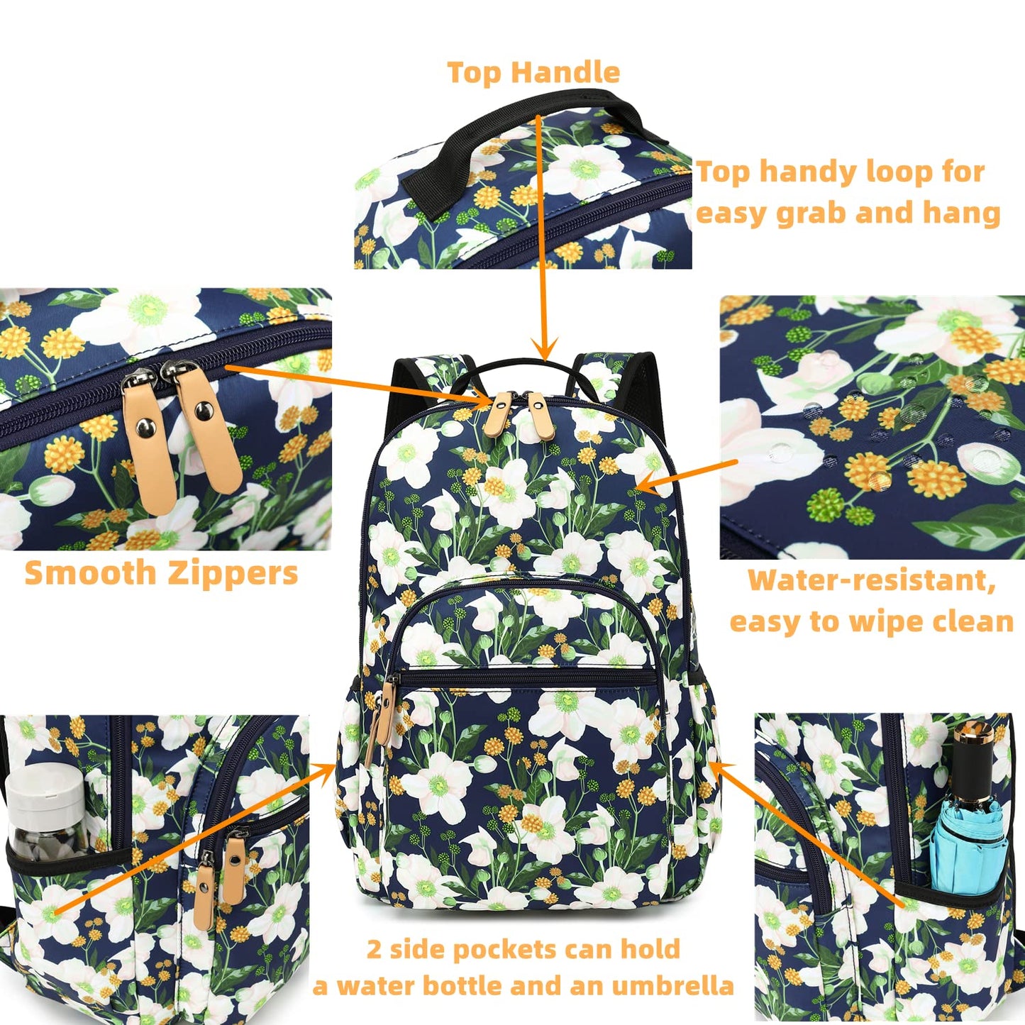 Leaper Water-resistant Sunflower Laptop Backpack Travel Backpack for Women School Backpack for Girls Kids College Backpack Daypack Bookbags Satchel