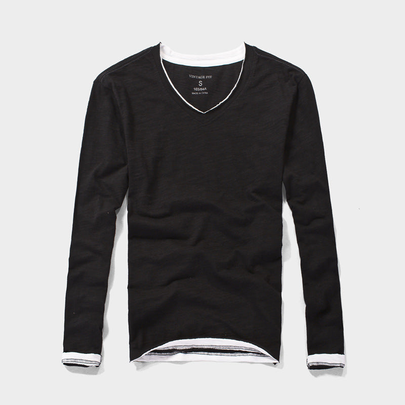 Japanese Style Men's Clothing Long Sleeve T-shirt Spring