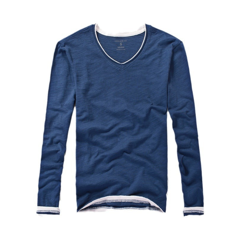 Japanese Style Men's Clothing Long Sleeve T-shirt Spring