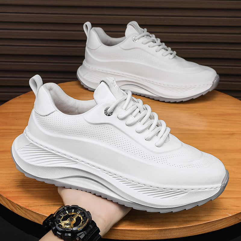 Men's Thick-soled Sports Shoes Casual Breathable Sneakers Lace-up Dad Shoes Boy